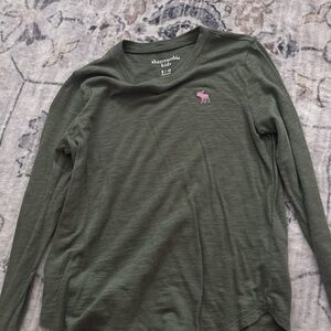 Abercrombie Kids Pink and Green Long Sleeve Tees